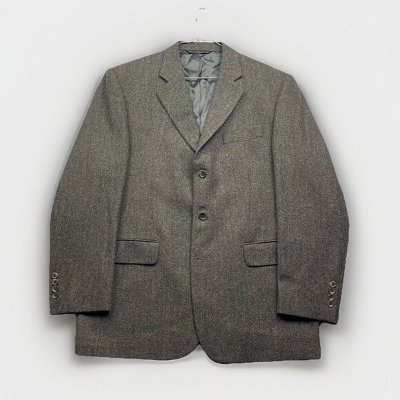 Jack Victor Lanzawood Sport Coat Blazer 42R Men’s Wool Tweed Dark Green Jacket - Picture 1 of 16